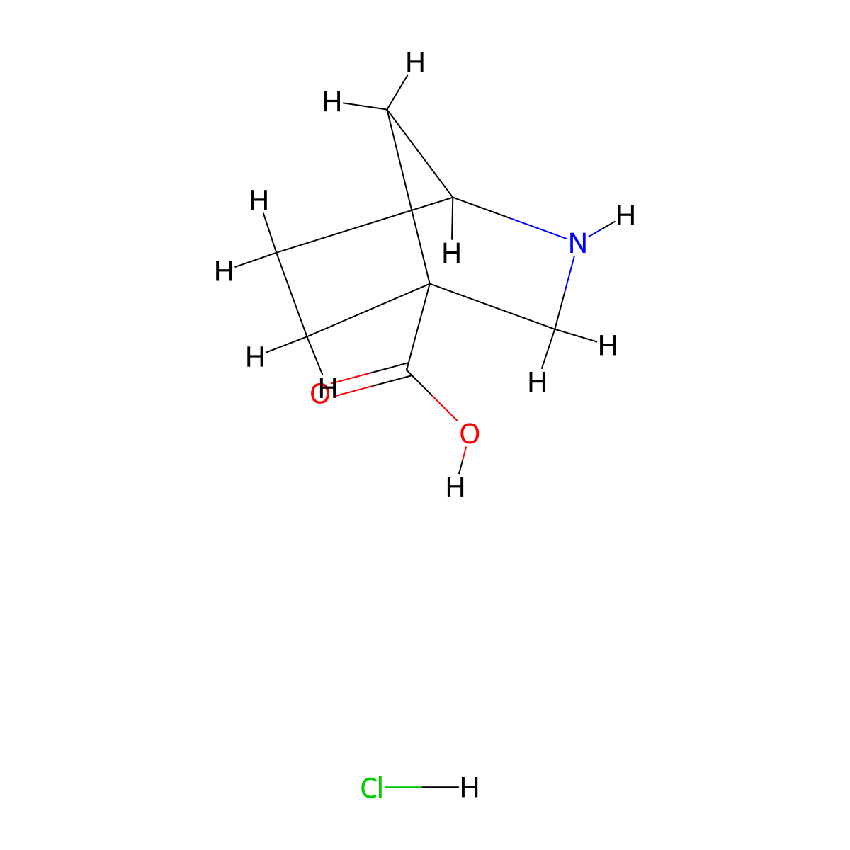 2-Azabicyclo(2.2.1)heptane-4-carboxylic acid hydrochloride molecular structure, CAS 1824151-12-3
