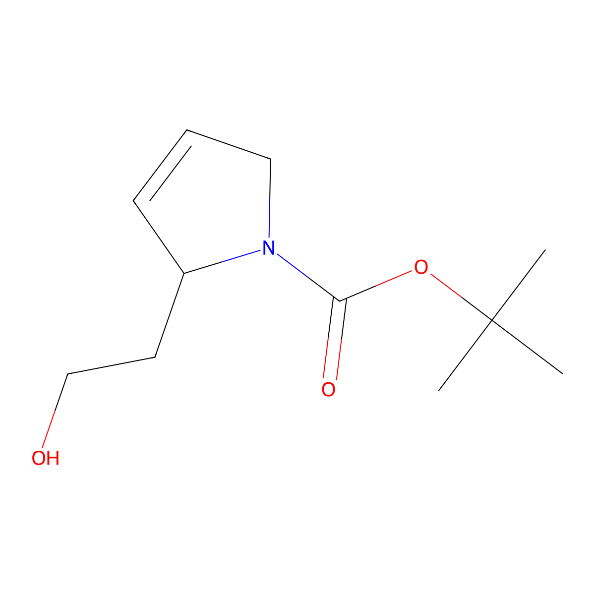 Tert-butyl 2-(2-hydroxyethyl)-2,5-dihydropyrrole-1-carboxylate molecular structure, CAS 1824151-78-1