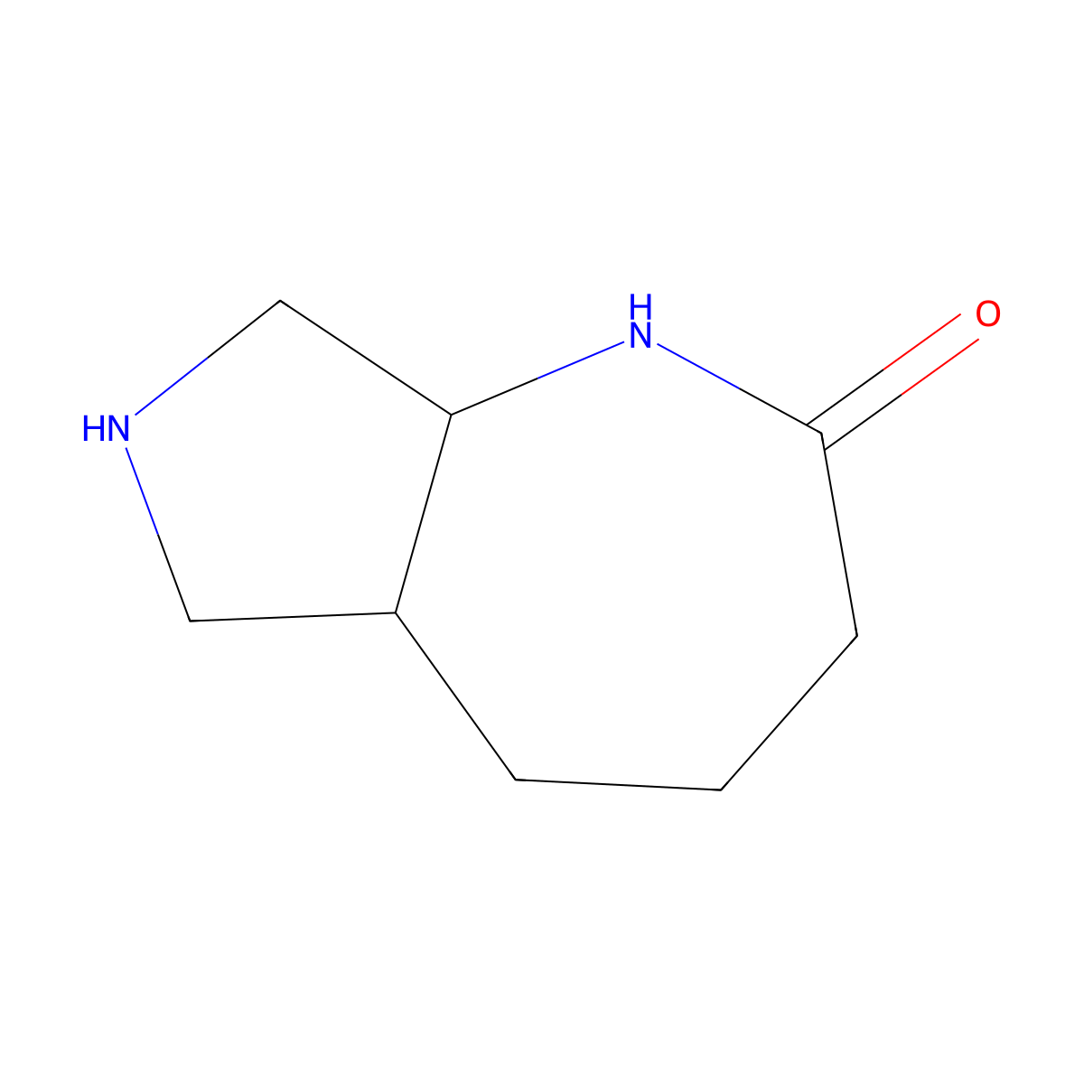 Decahydropyrrolo[3,4-B]azepin-2-one molecular structure, CAS 1824152-13-7