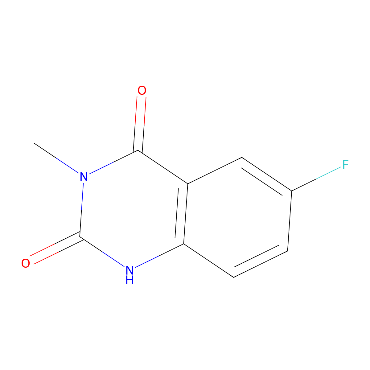 6-fluoro-3-methyl-1H-quinazoline-2,4-dione molecular structure, CAS 1824153-03-8