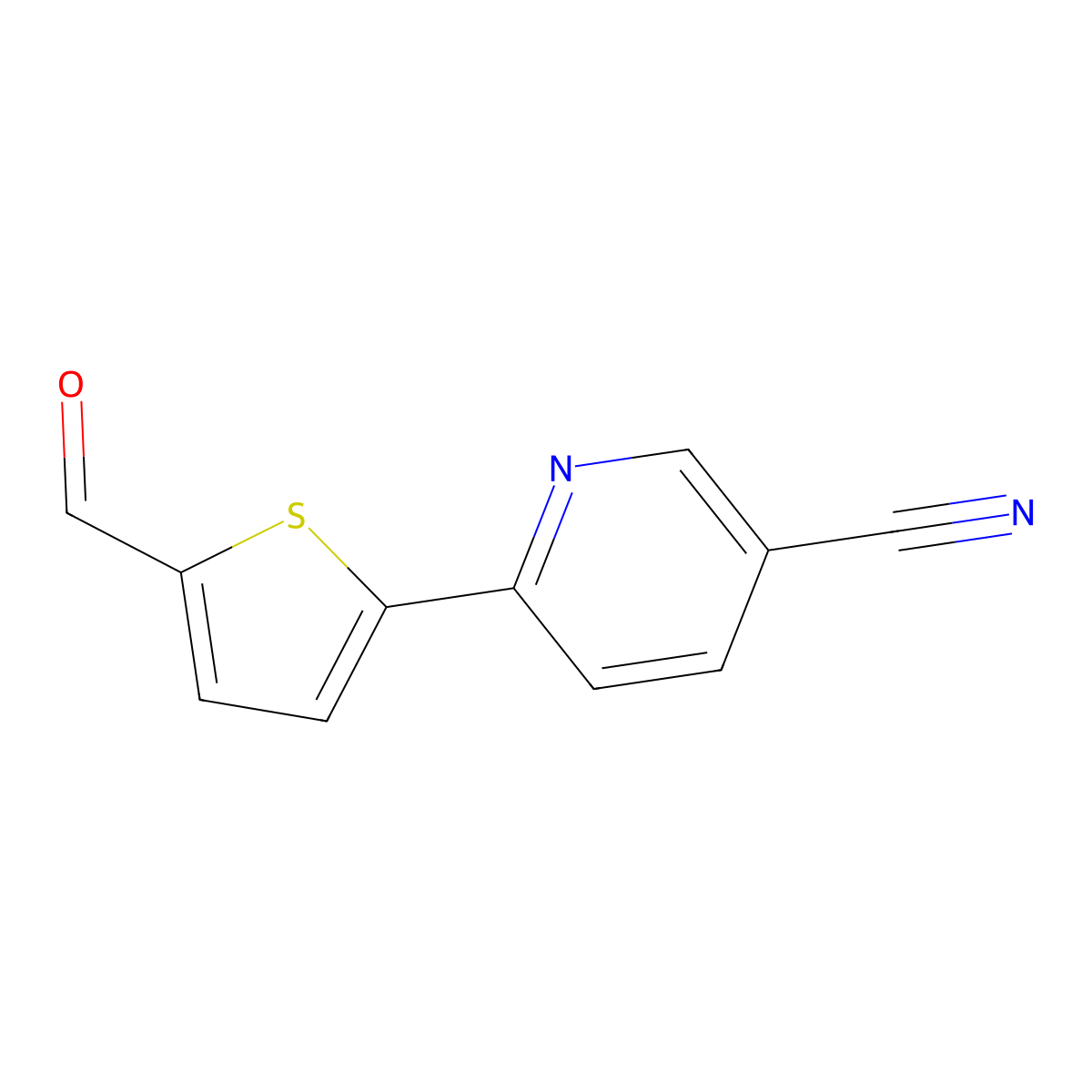 6-(5-Formylthiophen-2-yl)pyridine-3-carbonitrile molecular structure, CAS 1824153-62-9
