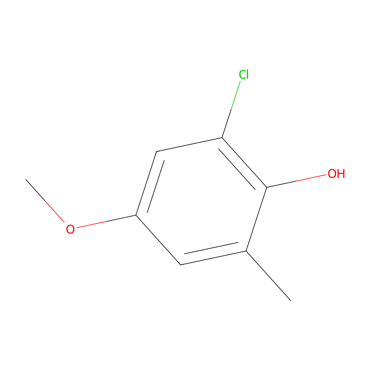 2-Chloro-4-methoxy-6-methylphenol molecular structure, CAS 1824155-21-6