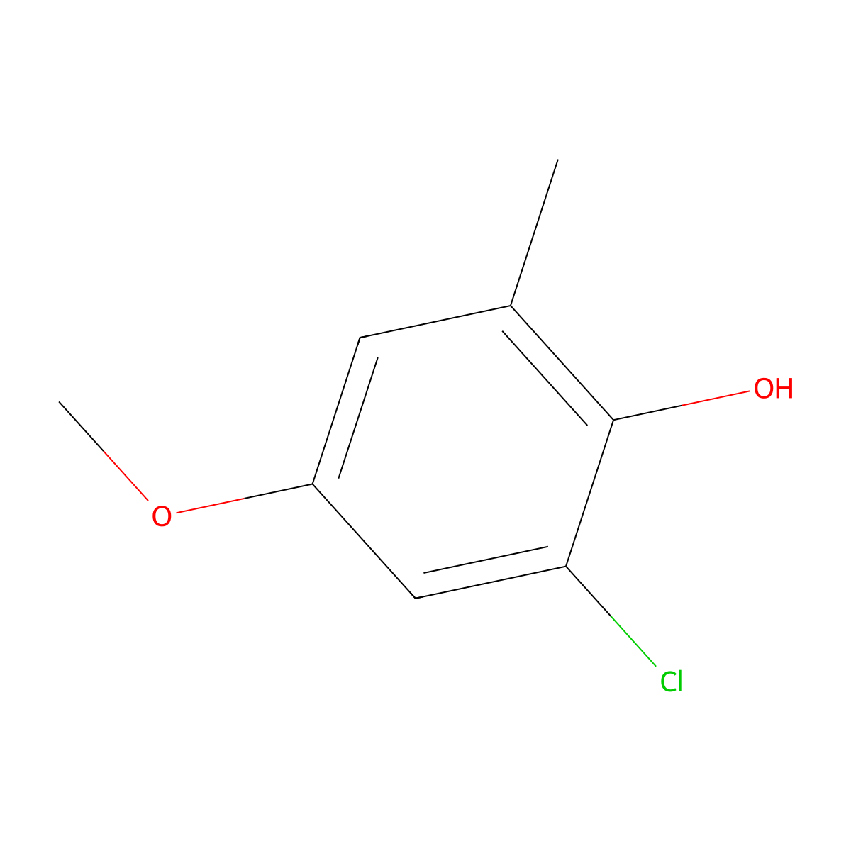 2-Chloro-4-methoxy-6-methylphenol molecular structure, CAS 1824155-21-6