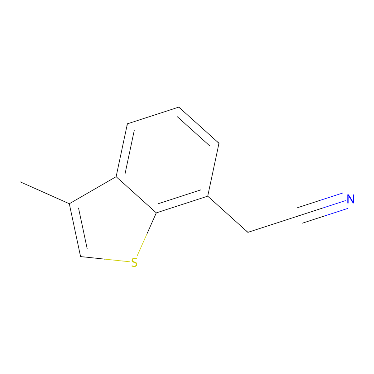2-(3-Methyl-1-benzothiophen-7-yl)acetonitrile molecular structure, CAS 1824155-77-2