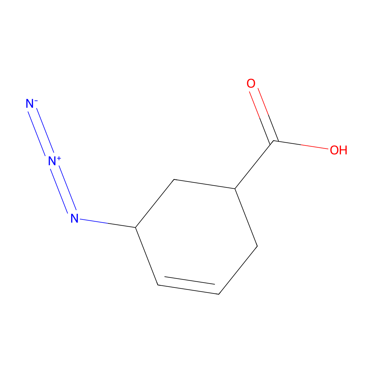 5-Azidocyclohex-3-ene-1-carboxylic acid molecular structure, CAS 1824156-77-5
