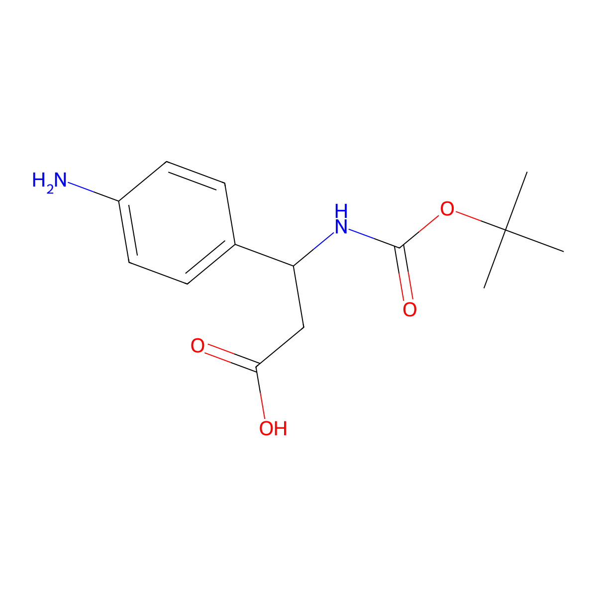 3-(4-Aminophenyl)-3-{[(tert-butoxy)carbonyl]amino}propanoic acid molecular structure, CAS 1824158-42-0