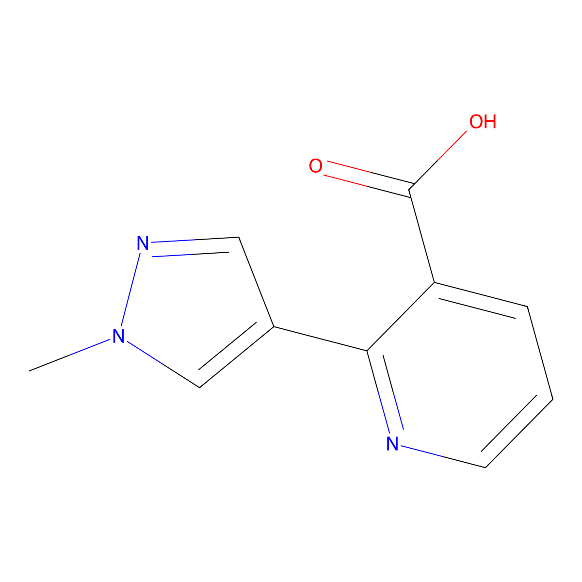 2-(1-Methyl-1H-pyrazol-4-yl)pyridine-3-carboxylic acid molecular structure, CAS 1824159-73-0