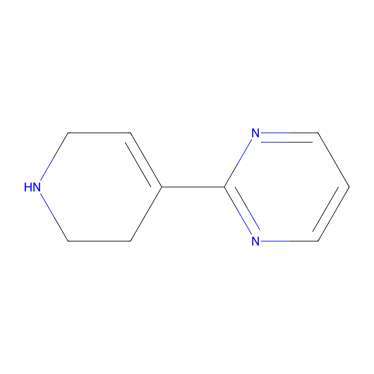 2-(1,2,3,6-Tetrahydropyridin-4-YL)pyrimidine molecular structure, CAS 182416-04-2