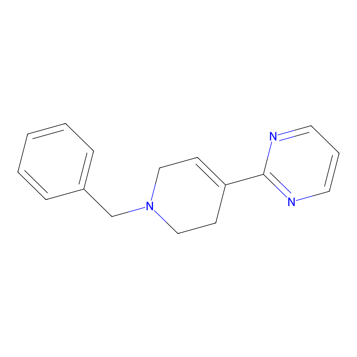 2-(1-Benzyl-1,2,3,6-tetrahydropyridin-4-yl)pyrimidine molecular structure, CAS 182416-07-5