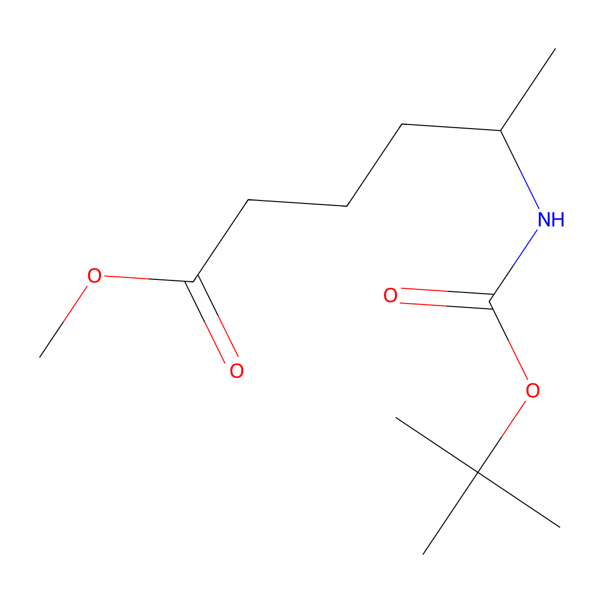 Methyl 5-(boc-amino)hexanoate molecular structure, CAS 1824164-74-0