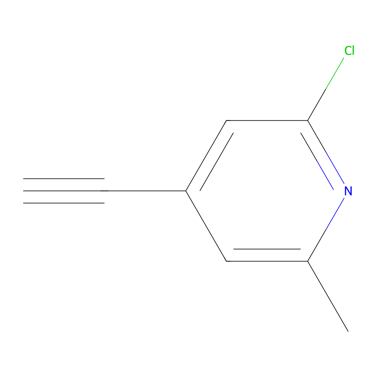 2-Chloro-4-ethynyl-6-methylpyridine molecular structure, CAS 1824165-57-2