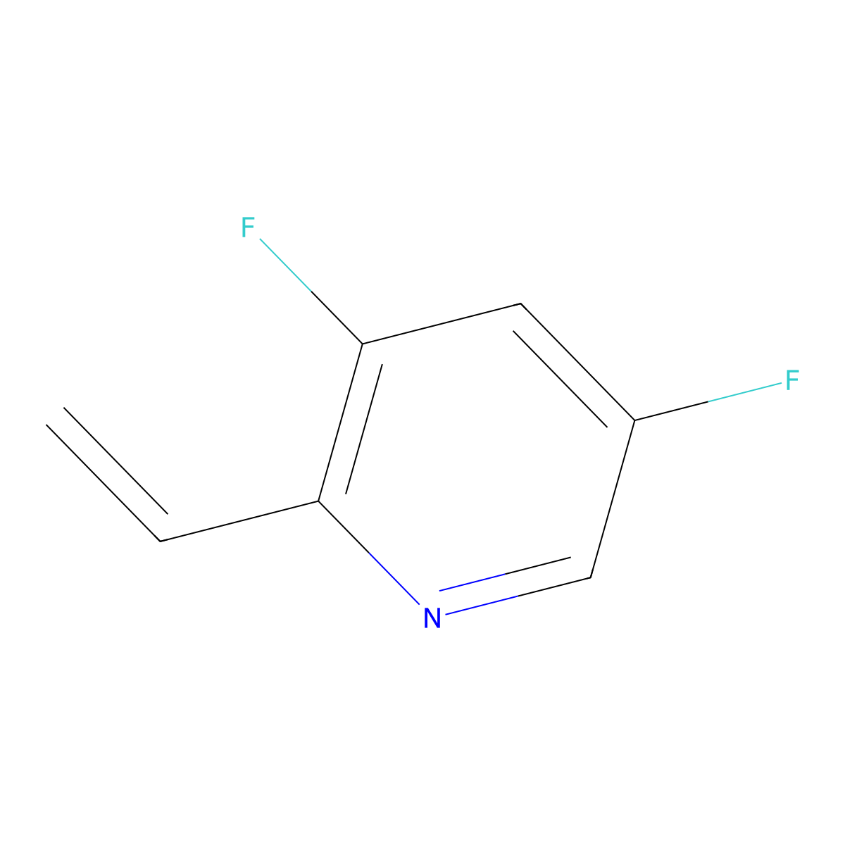 3,5-Difluoro-2-vinylpyridine molecular structure, CAS 1824165-70-9