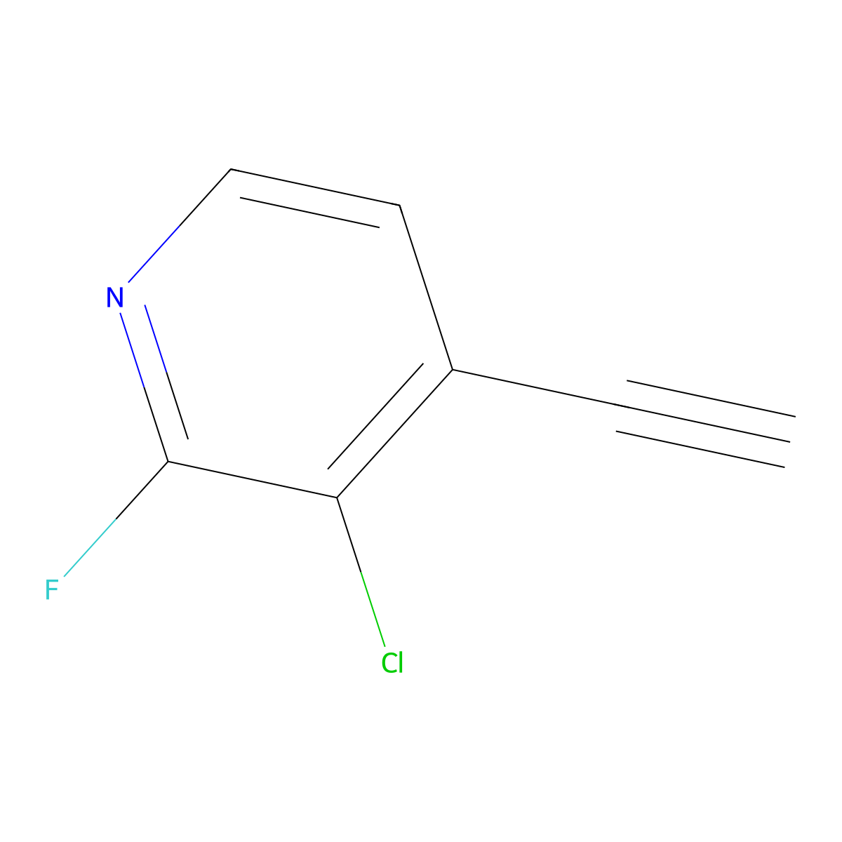 3-Chloro-4-ethynyl-2-fluoropyridine molecular structure, CAS 1824165-94-7