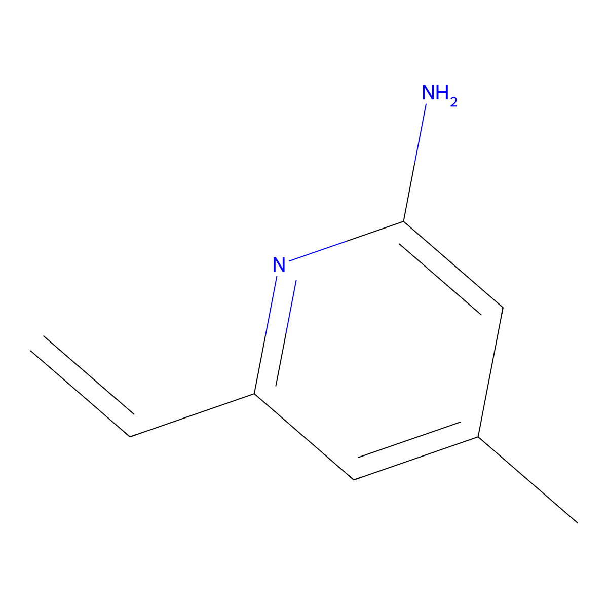 6-Ethenyl-4-methylpyridin-2-amine molecular structure, CAS 1824166-21-3