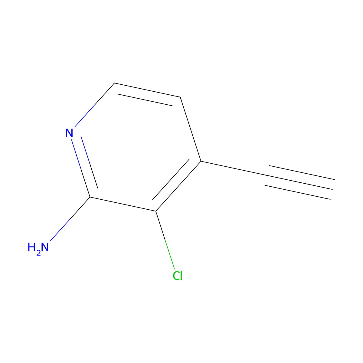 3-Chloro-4-ethynylpyridin-2-amine molecular structure, CAS 1824167-29-4