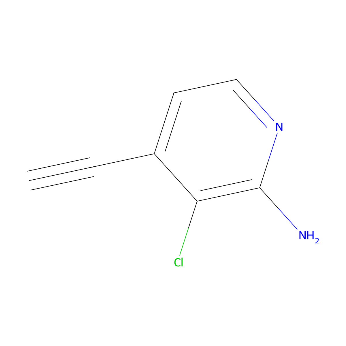 3-Chloro-4-ethynylpyridin-2-amine molecular structure, CAS 1824167-29-4