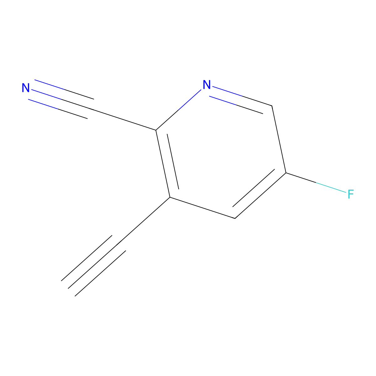 3-Ethynyl-5-fluoropyridine-2-carbonitrile molecular structure, CAS 1824167-99-8