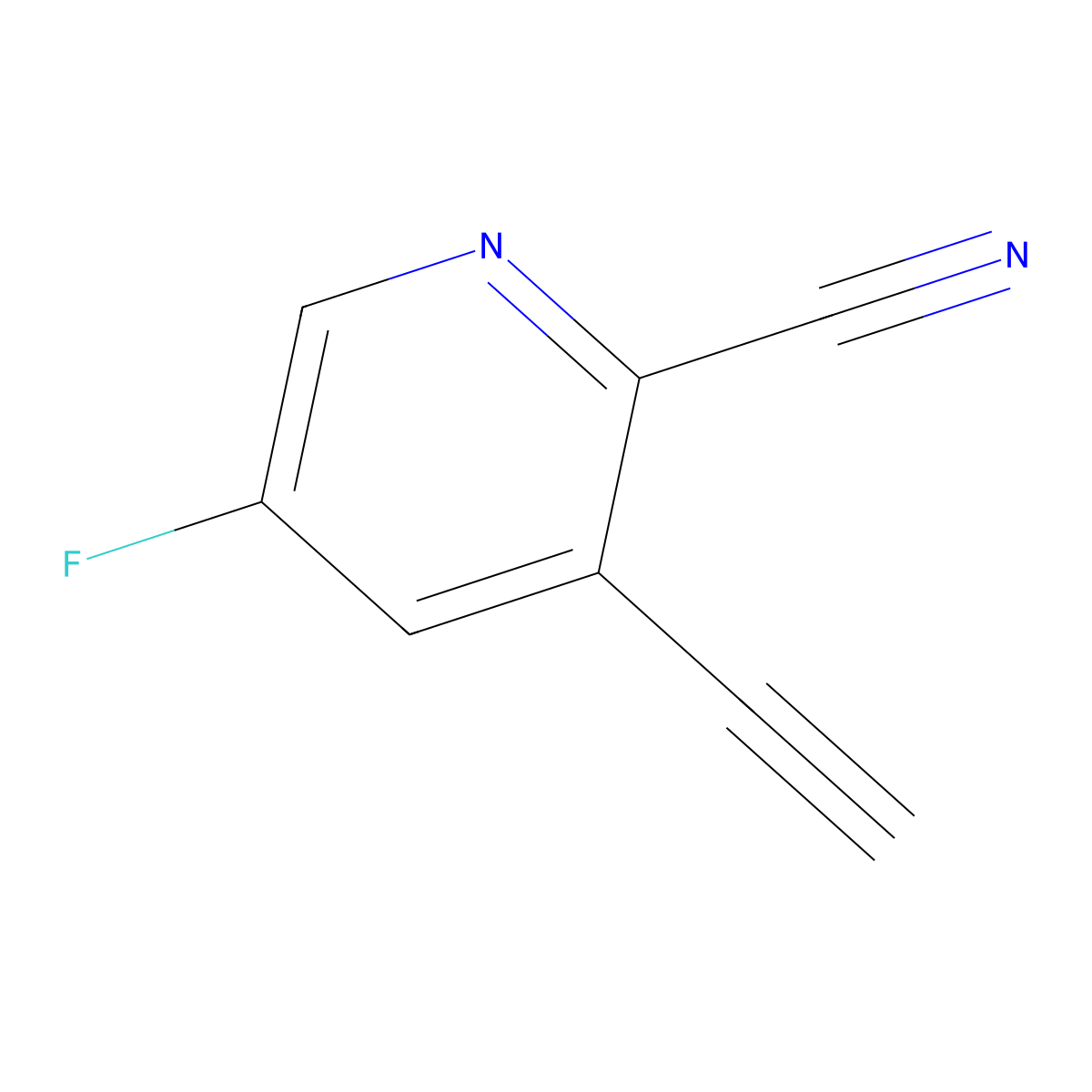 3-Ethynyl-5-fluoropyridine-2-carbonitrile molecular structure, CAS 1824167-99-8