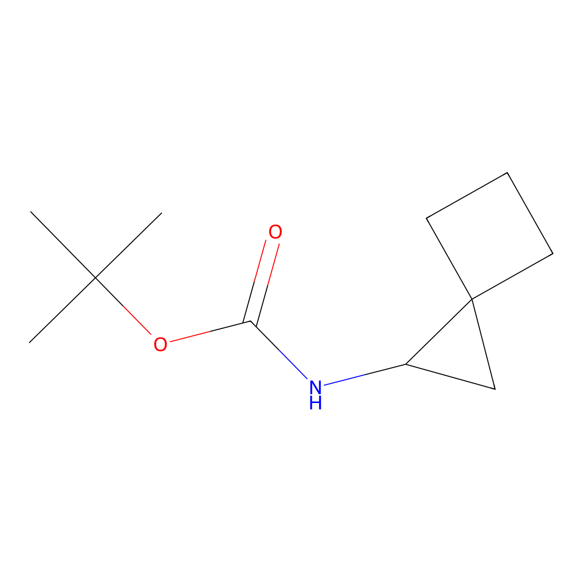 tert-butyl N-{spiro[2.3]hexan-1-yl}carbamate molecular structure, CAS 1824168-87-7