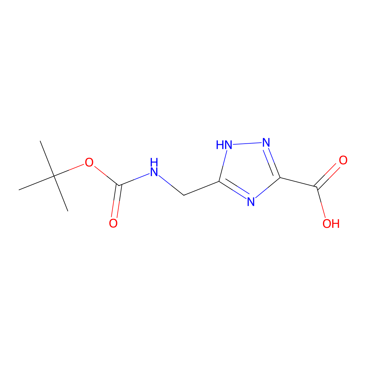 5-({[(tert-butoxy)carbonyl]amino}methyl)-1H-1,2,4-triazole-3-carboxylic acid molecular structure, CAS 1824170-53-7
