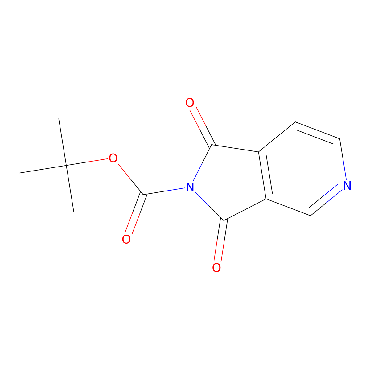 tert-Butyl 1,3-dioxopyrrolo[3,4-c]pyridine-2-carboxylate molecular structure, CAS 1824170-57-1