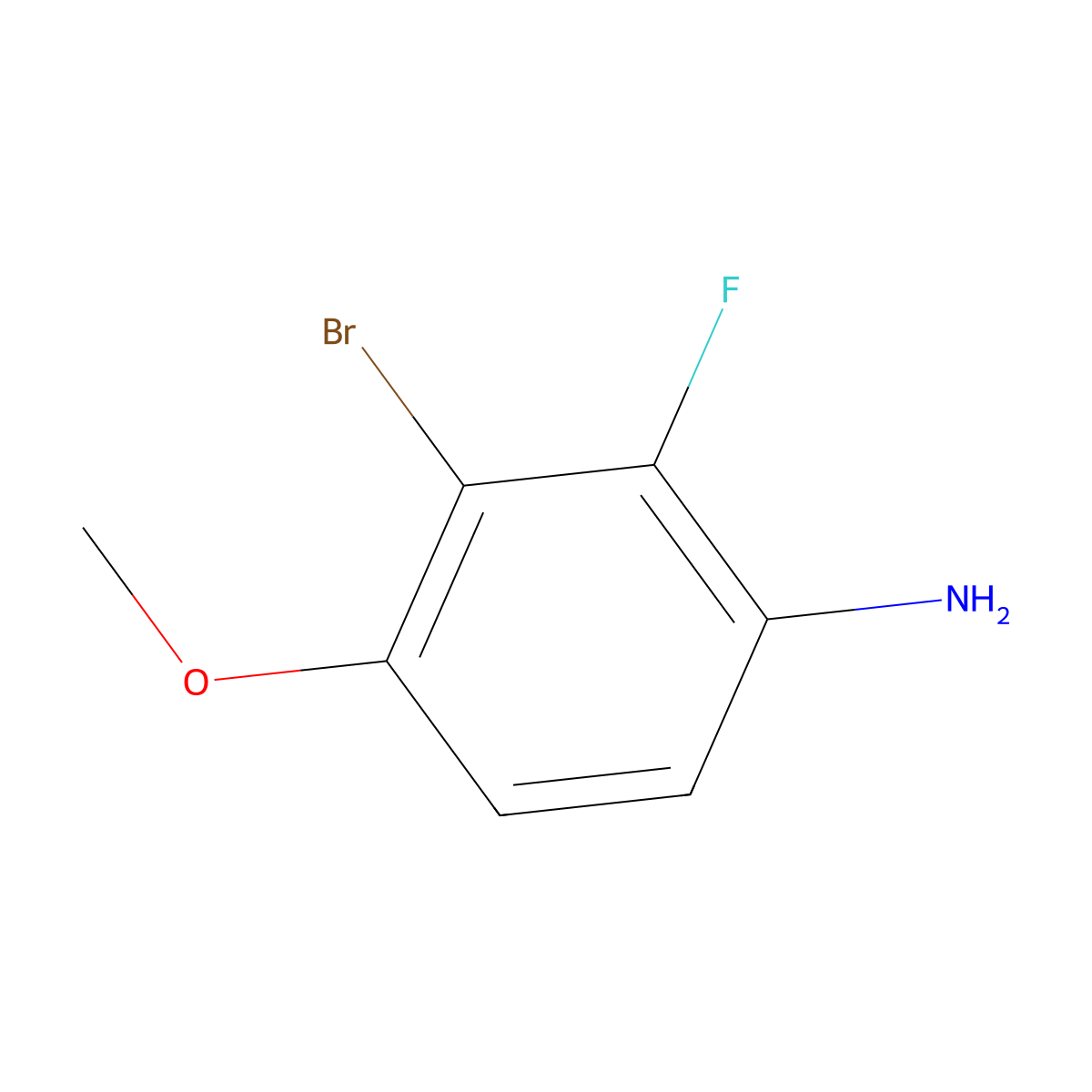 3-Bromo-2-fluoro-4-methoxyaniline molecular structure, CAS 1824171-83-6