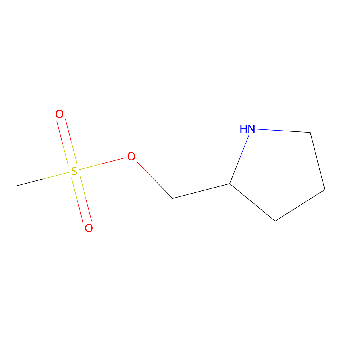 (Pyrrolidin-2-yl)methyl methanesulfonate molecular structure, CAS 1824177-81-2