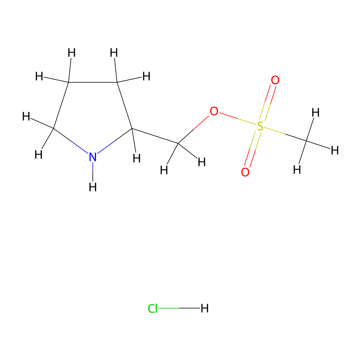 (Pyrrolidin-2-yl)methyl methanesulfonate hydrochloride molecular structure, CAS 1824177-82-3