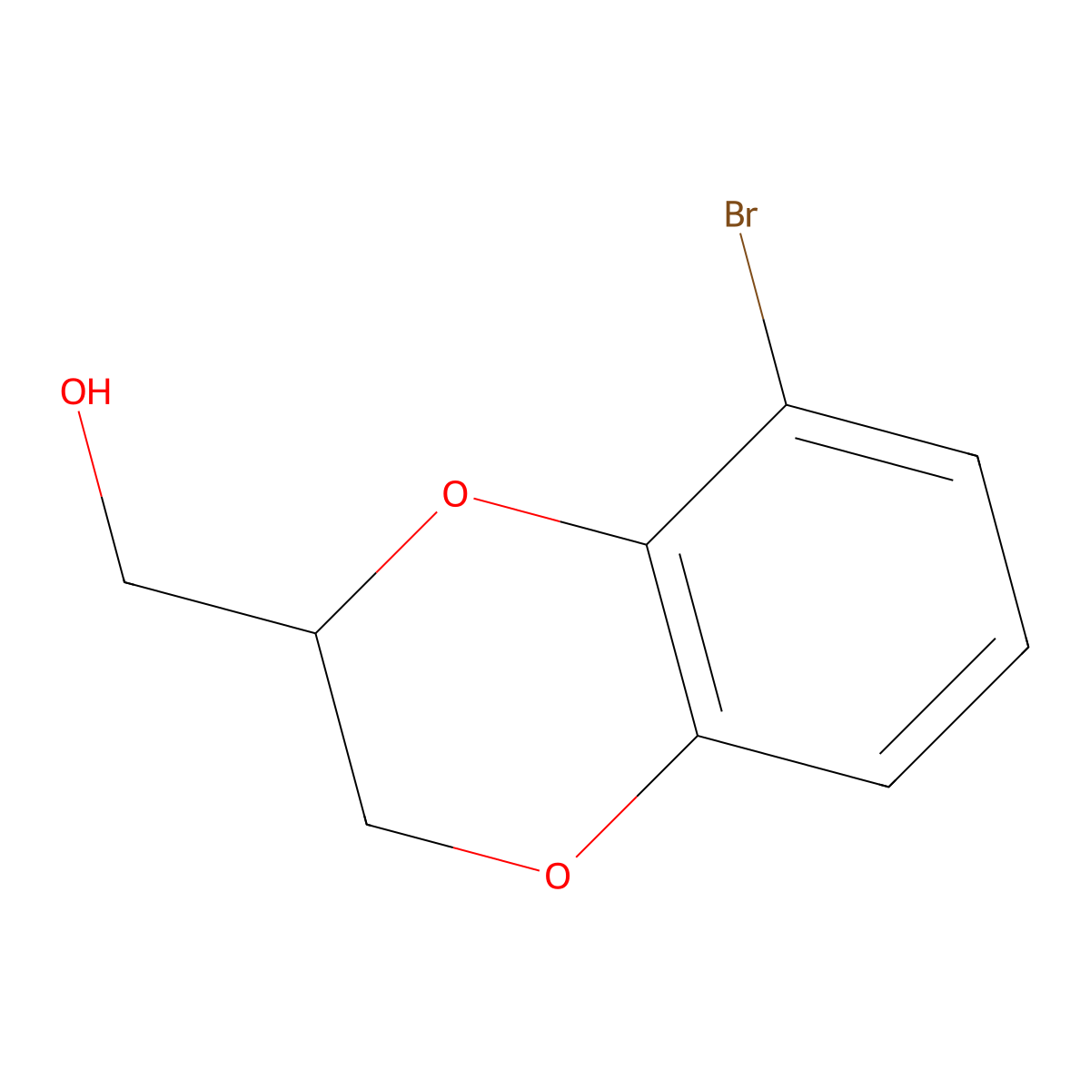 (8-Bromo-2,3-dihydrobenzo[b][1,4]dioxin-2-yl)methanol molecular structure, CAS 1824183-36-9