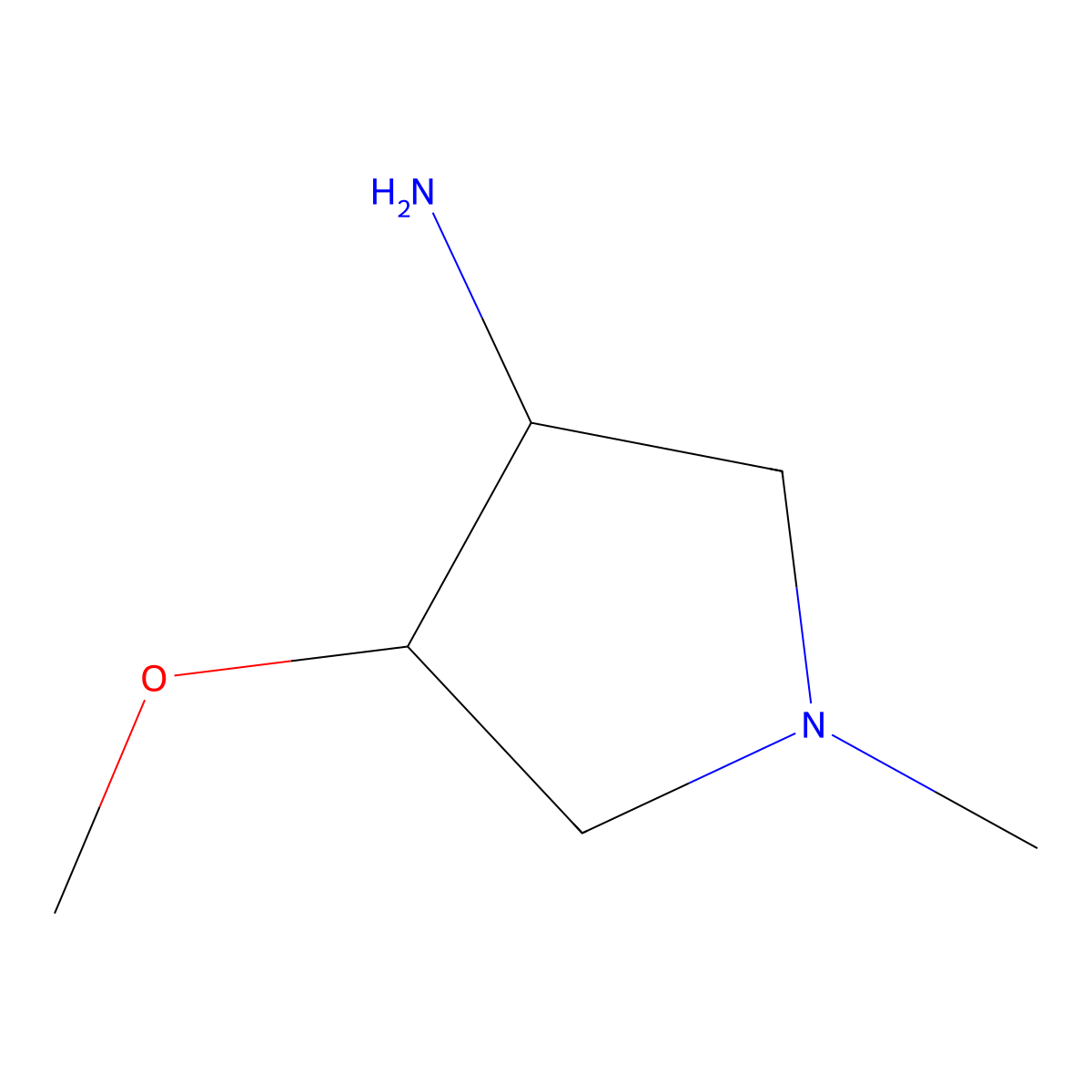 4-Methoxy-1-methylpyrrolidin-3-amine molecular structure, CAS 1824186-39-1