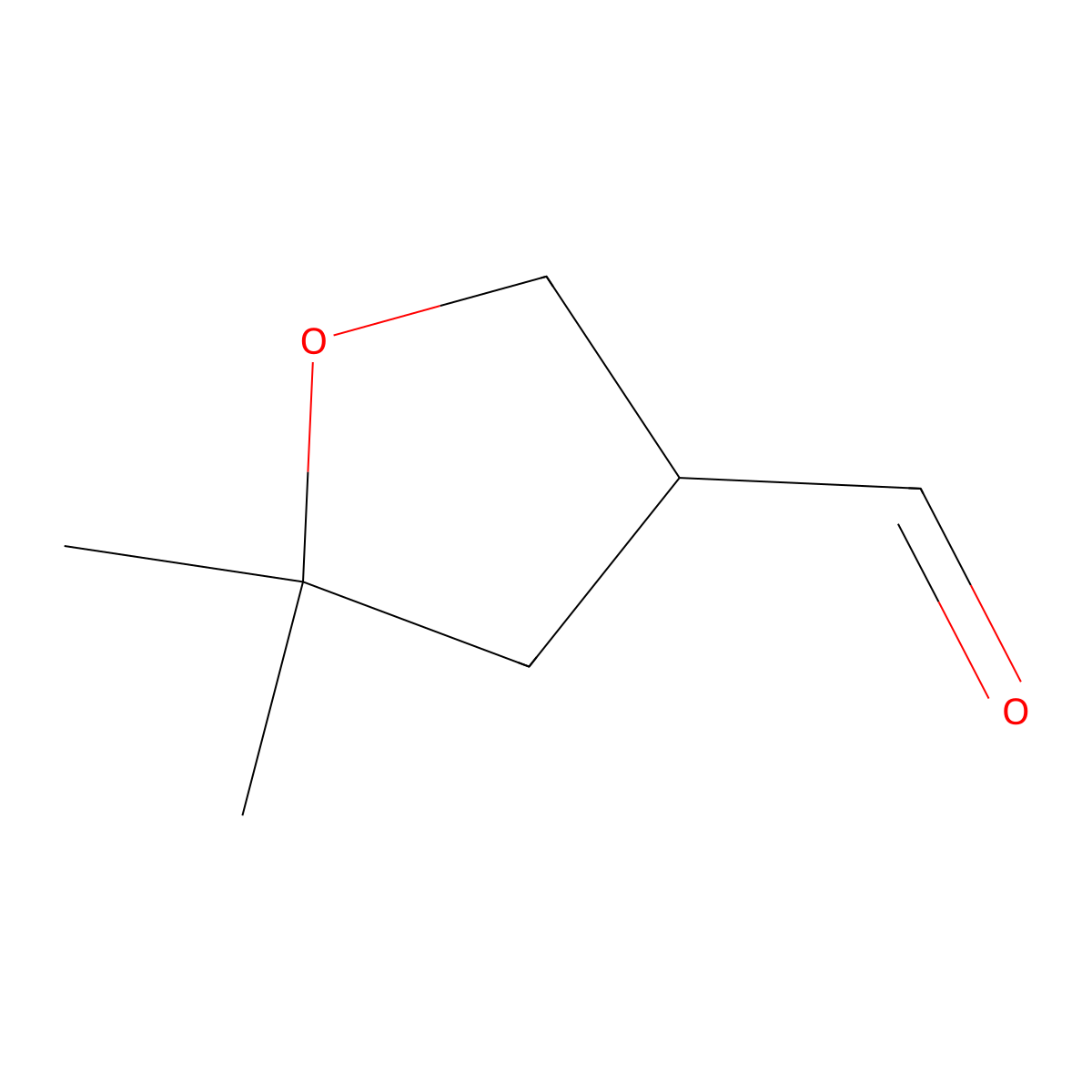 5,5-Dimethyltetrahydrofuran-3-carbaldehyde molecular structure, CAS 1824186-46-0