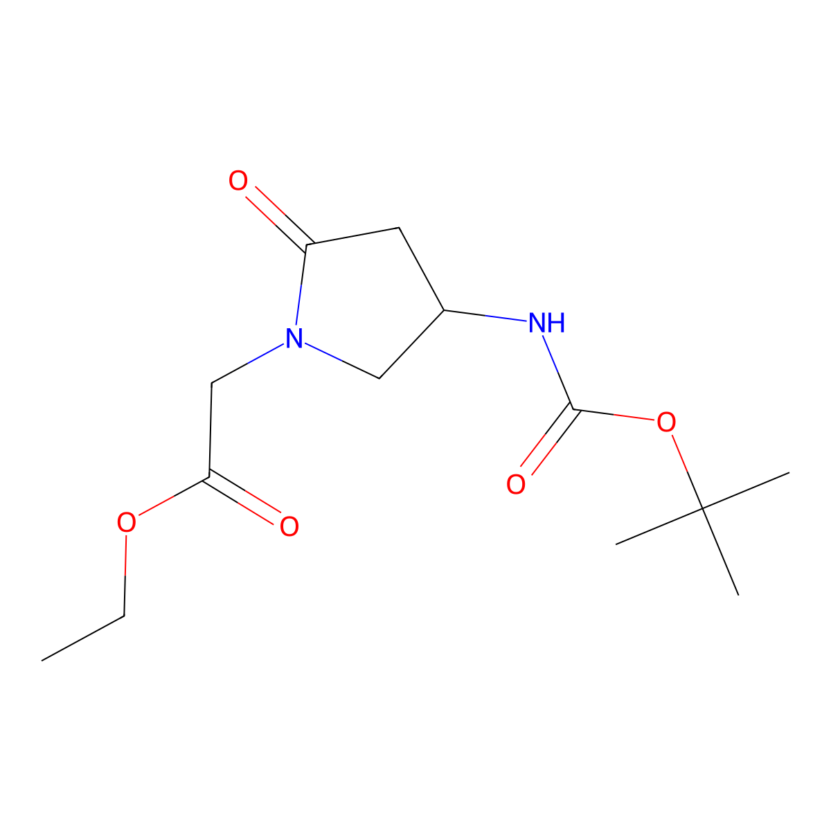Ethyl 4-(Boc-amino)-2-oxopyrrolidine-1-acetate molecular structure, CAS 1824187-08-7