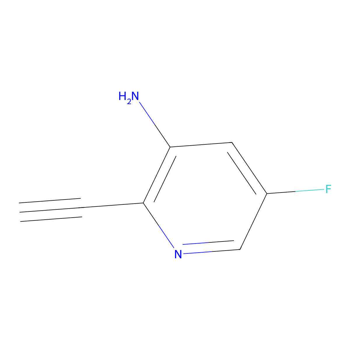 2-Ethynyl-5-fluoropyridin-3-amine molecular structure, CAS 1824187-37-2
