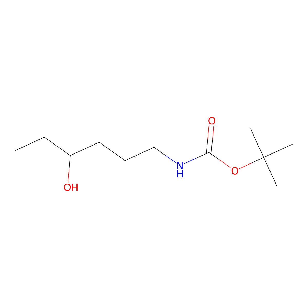 tert-butyl N-(4-hydroxyhexyl)carbamate molecular structure, CAS 1824187-50-9