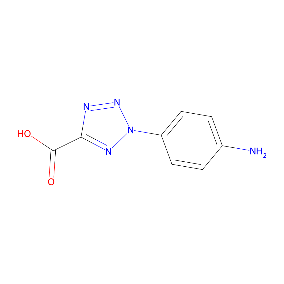 2-(4-aminophenyl)-2H-1,2,3,4-tetrazole-5-carboxylic acid molecular structure, CAS 1824187-77-0