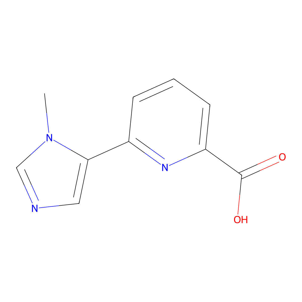6-(1-methyl-1H-imidazol-5-yl)pyridine-2-carboxylic acid molecular structure, CAS 1824188-57-9