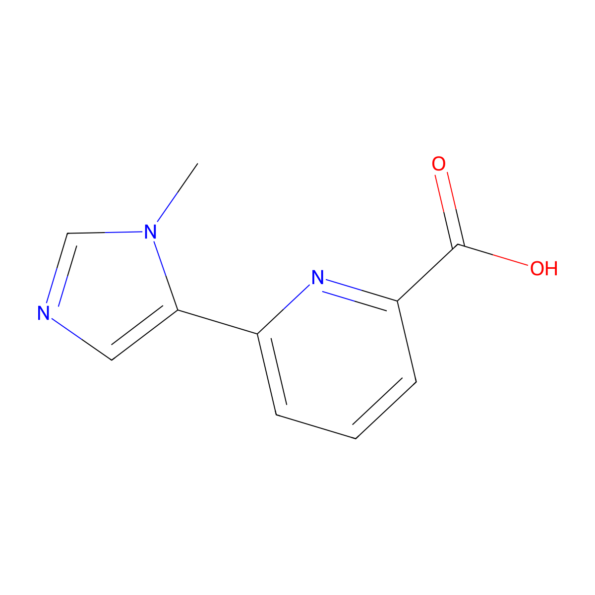 6-(1-methyl-1H-imidazol-5-yl)pyridine-2-carboxylic acid molecular structure, CAS 1824188-57-9