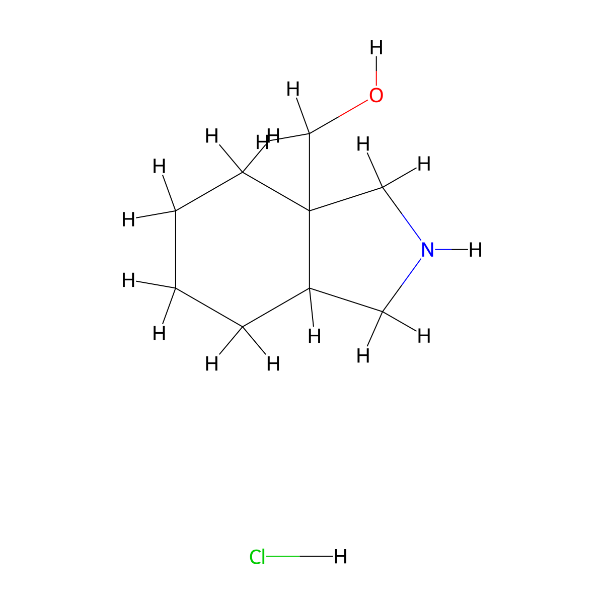 (octahydro-1H-isoindol-3a-yl)methanol hydrochloride molecular structure, CAS 1824189-04-9
