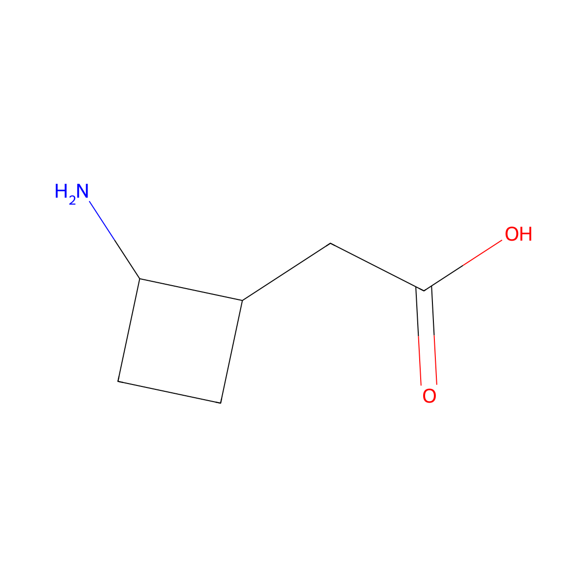 2-(2-Aminocyclobutyl)acetic acid molecular structure, CAS 1824191-39-0