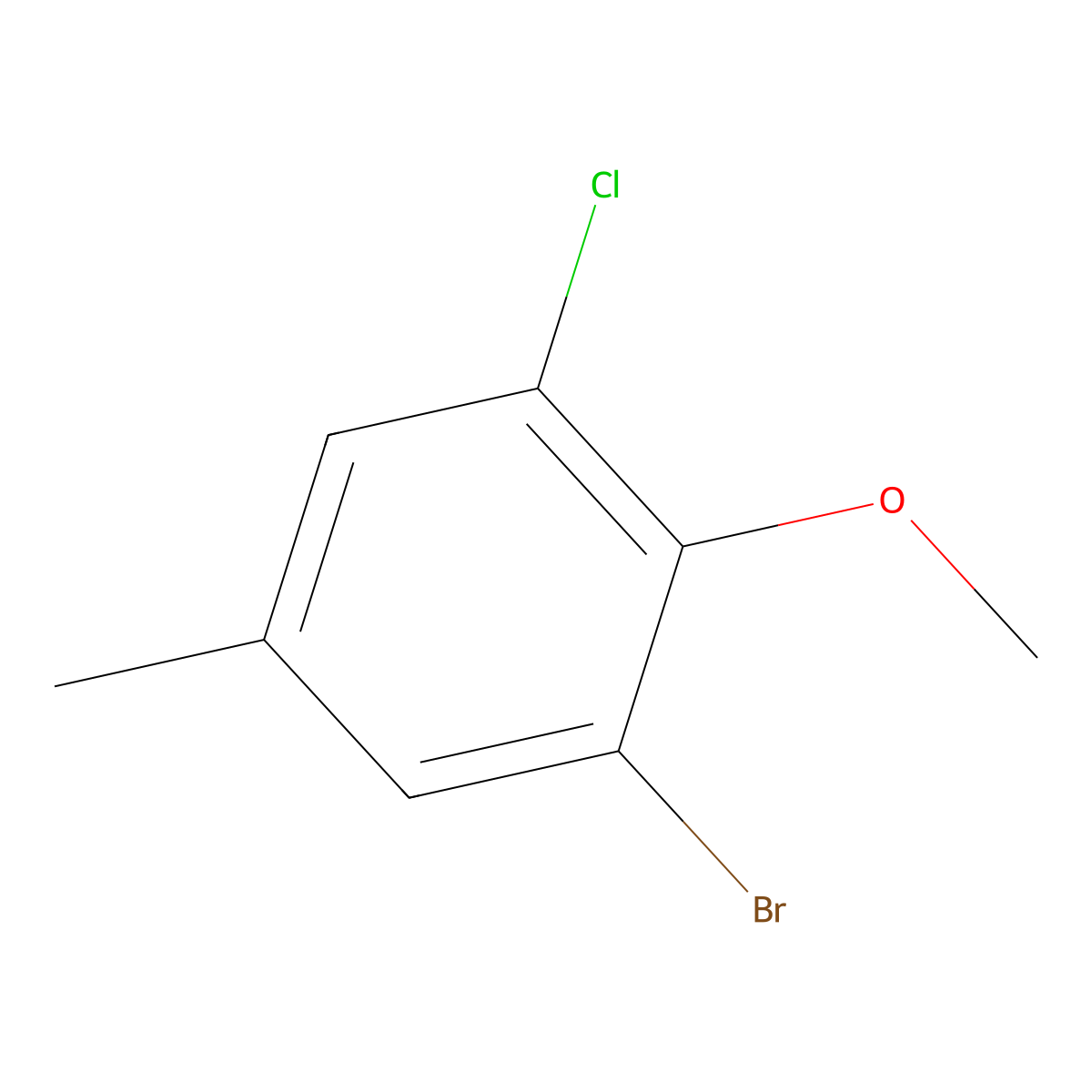 1-Bromo-3-chloro-2-methoxy-5-methylbenZene molecular structure, CAS 1824192-68-8