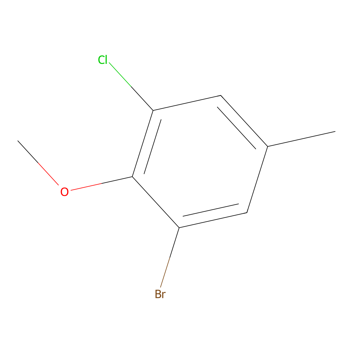 1-Bromo-3-chloro-2-methoxy-5-methylbenZene molecular structure, CAS 1824192-68-8