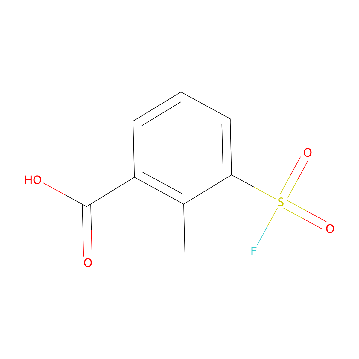 3-(Fluorosulfonyl)-2-methylbenzoic acid molecular structure, CAS 1824194-78-6