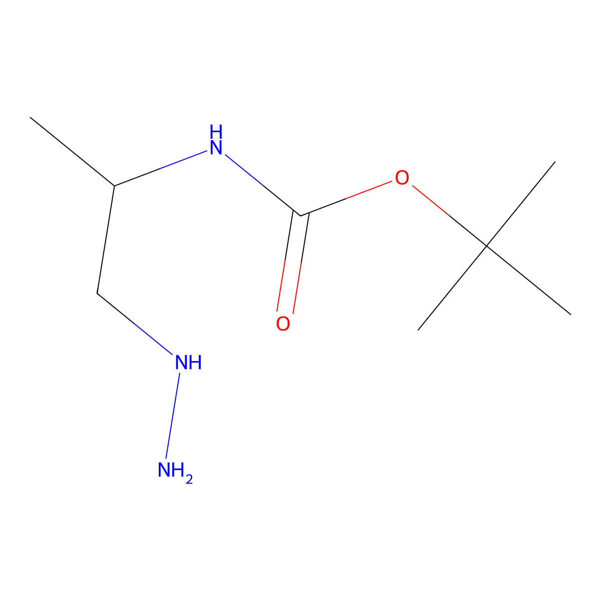 Tert-butyl n-(1-hydrazinylpropan-2-yl)carbamate molecular structure, CAS 1824195-70-1