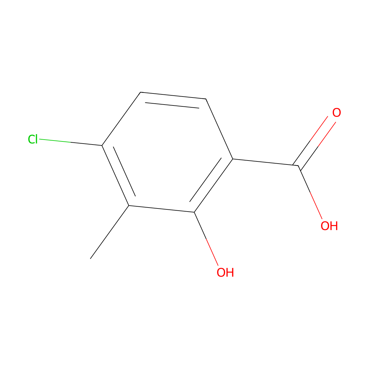 4-Chloro-2-hydroxy-3-methylbenzoic acid molecular structure, CAS 1824196-00-0