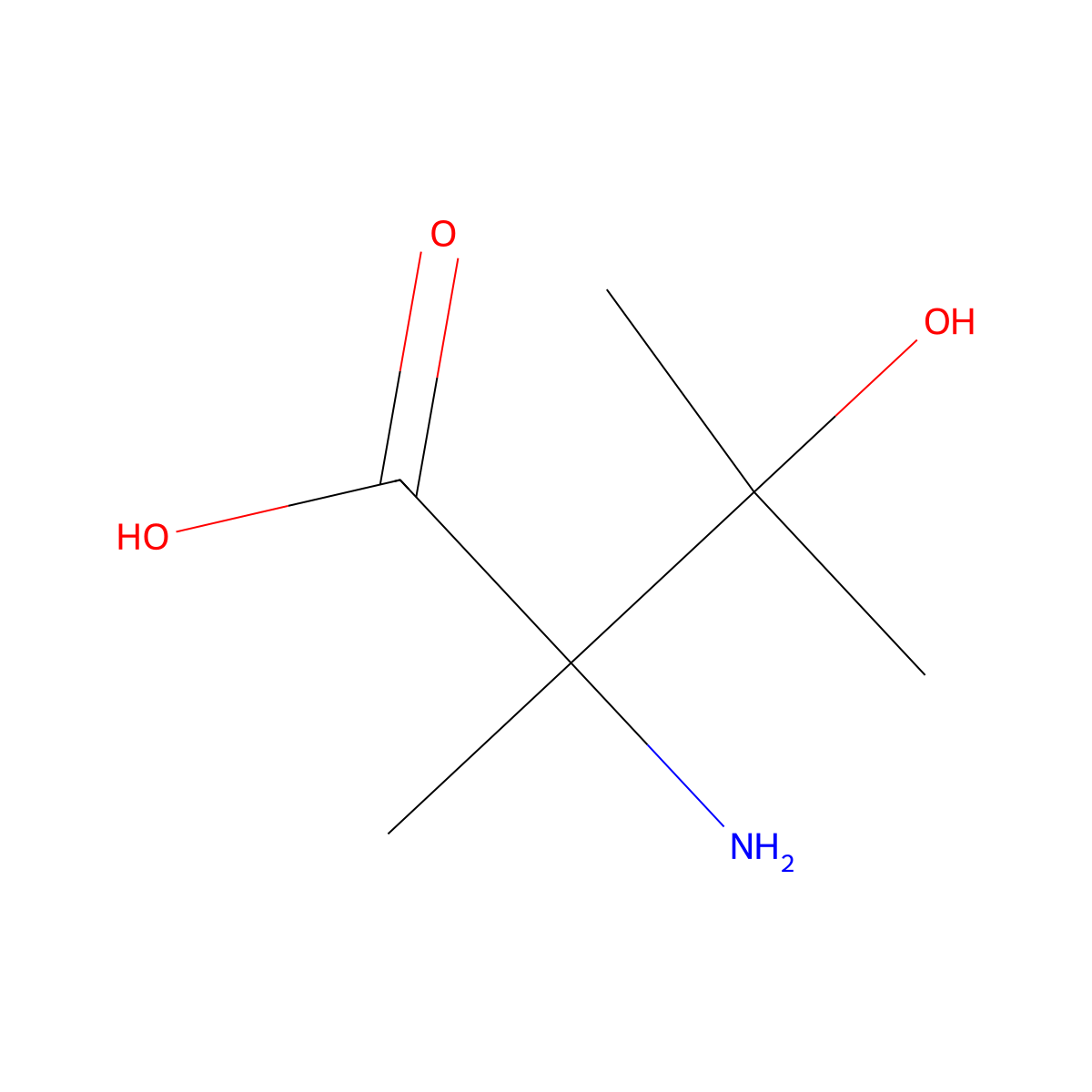 2-Amino-3-hydroxy-2,3-dimethylbutanoic acid molecular structure, CAS 1824196-76-0