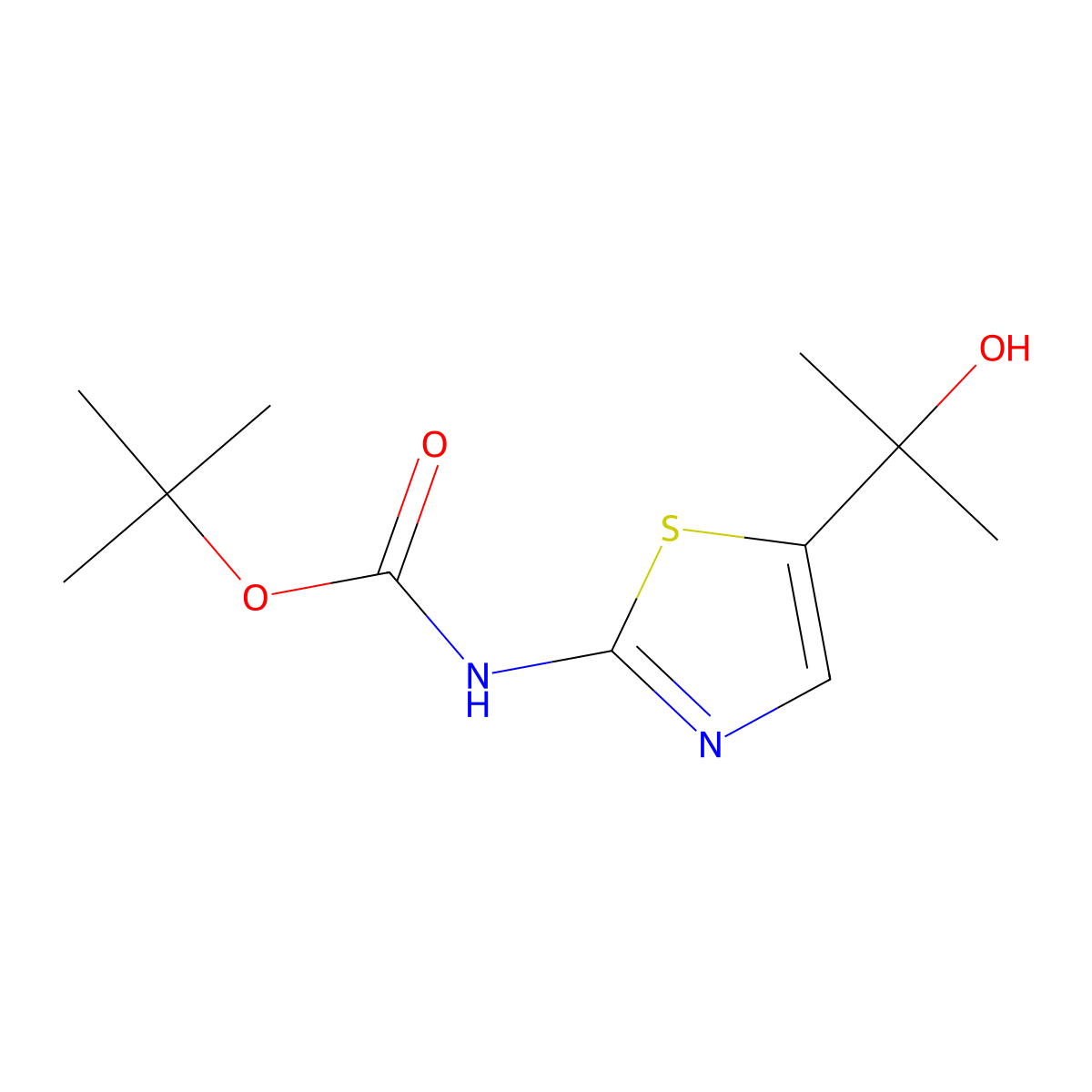 Tert-butyl N-[5-(2-hydroxypropan-2-YL)-1,3-thiazol-2-YL]carbamate molecular structure, CAS 1824197-50-3