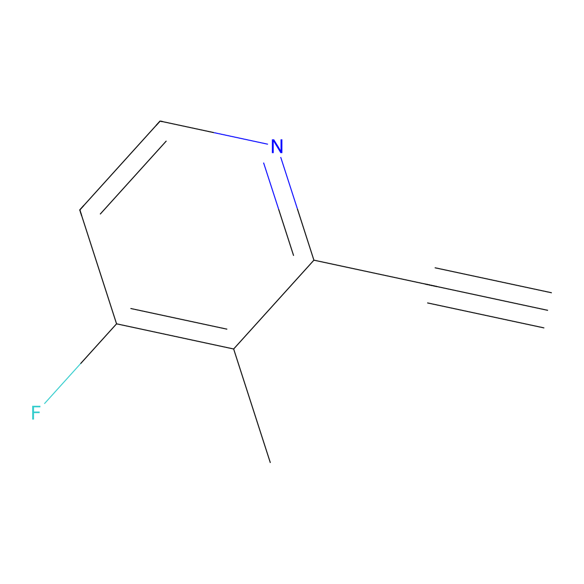 2-Ethynyl-4-fluoro-3-methylpyridine molecular structure, CAS 1824197-51-4