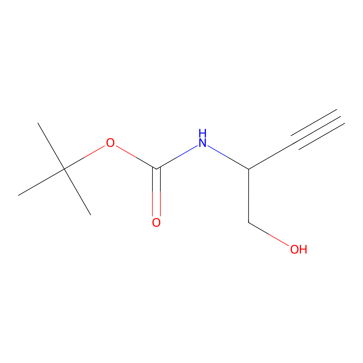 tert-butyl N-(1-hydroxybut-3-yn-2-yl)carbamate molecular structure, CAS 1824197-64-9