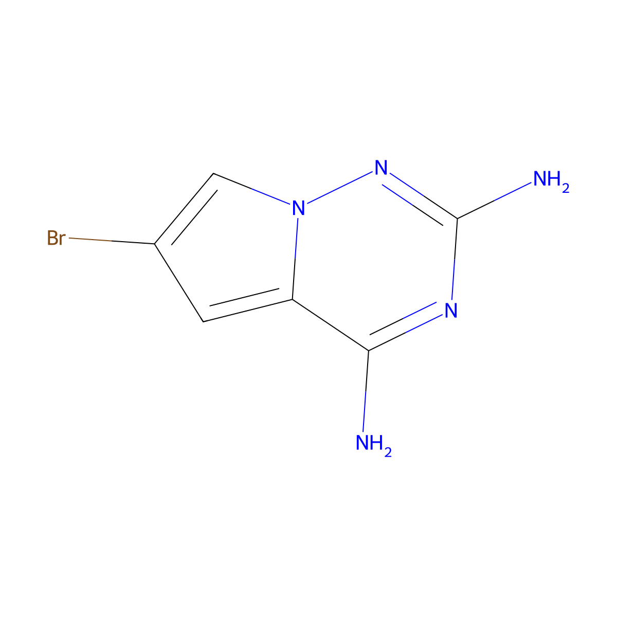 6-Bromopyrrolo[2,1-f][1,2,4]triazine-2,4-diamine molecular structure, CAS 1824200-86-3