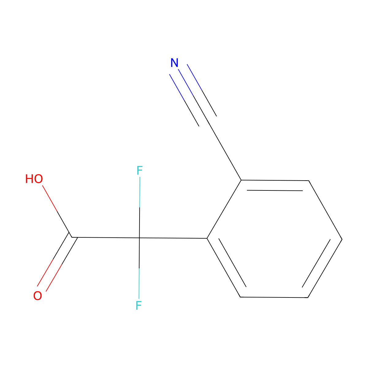 2-(2-Cyanophenyl)-2,2-difluoroacetic Acid molecular structure, CAS 1824201-60-6